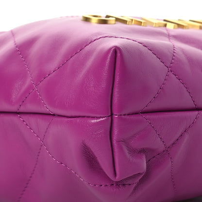 Chanel Shiny Calfskin Quilted Mini Chanel 22 Purple 9 of 11