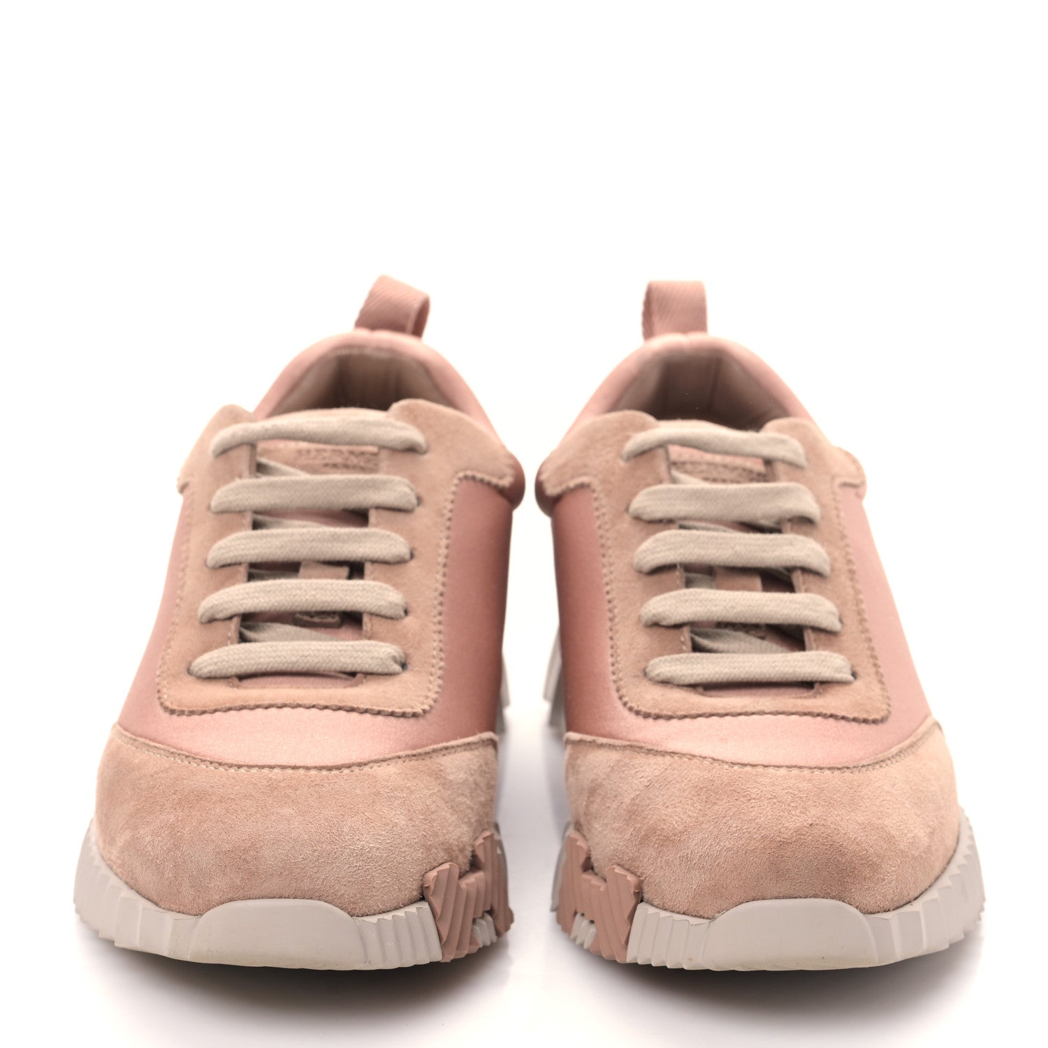 Hermes Sport Goatskin Suede Goatskin Bouncing Sneakers 37.5 Rose Porcelaine 2 of 7