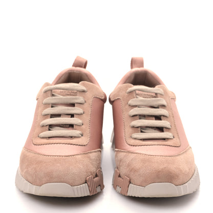 Hermes Sport Goatskin Suede Goatskin Bouncing Sneakers 37.5 Rose Porcelaine 2 of 7