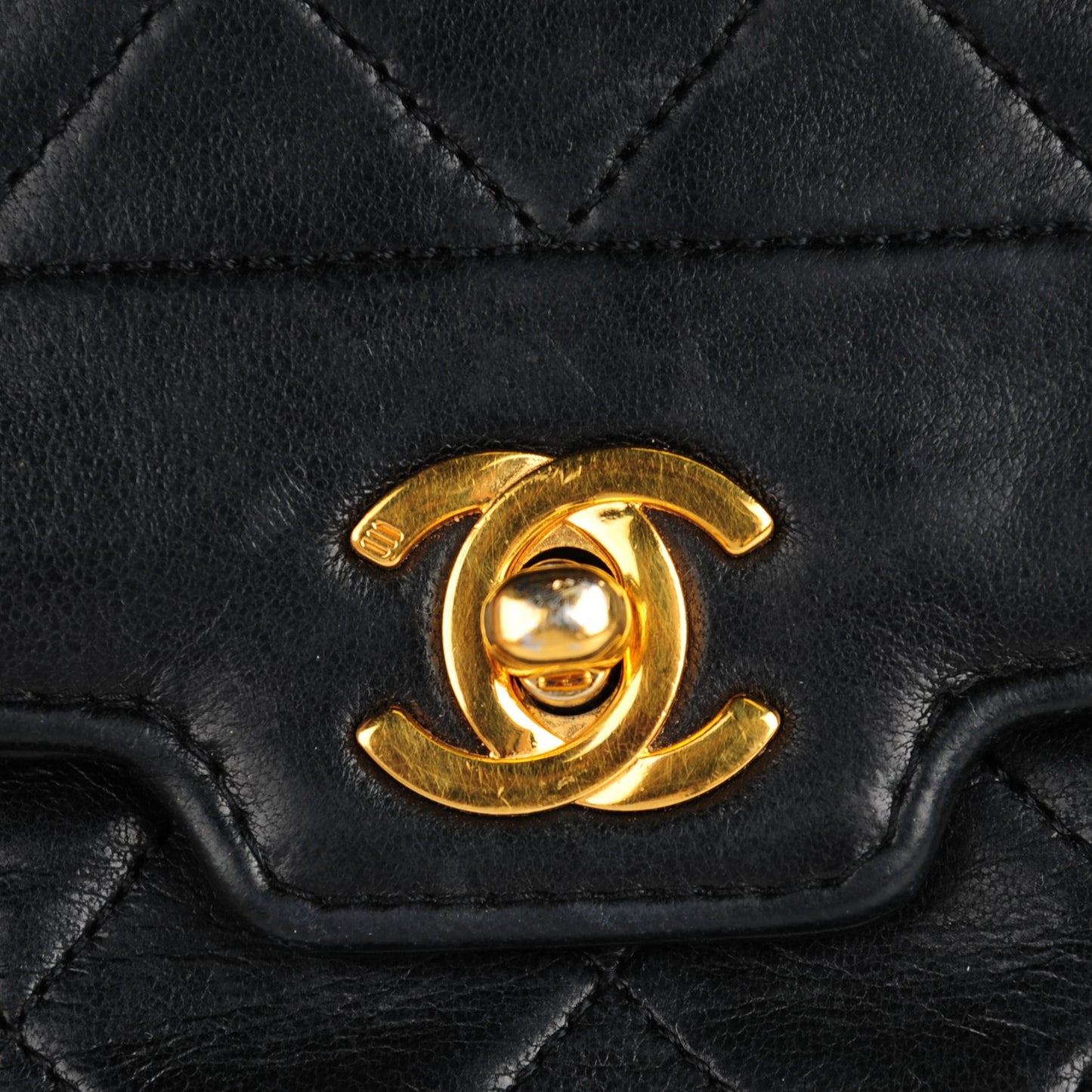Lambskin Quilted Small Single Flap Black