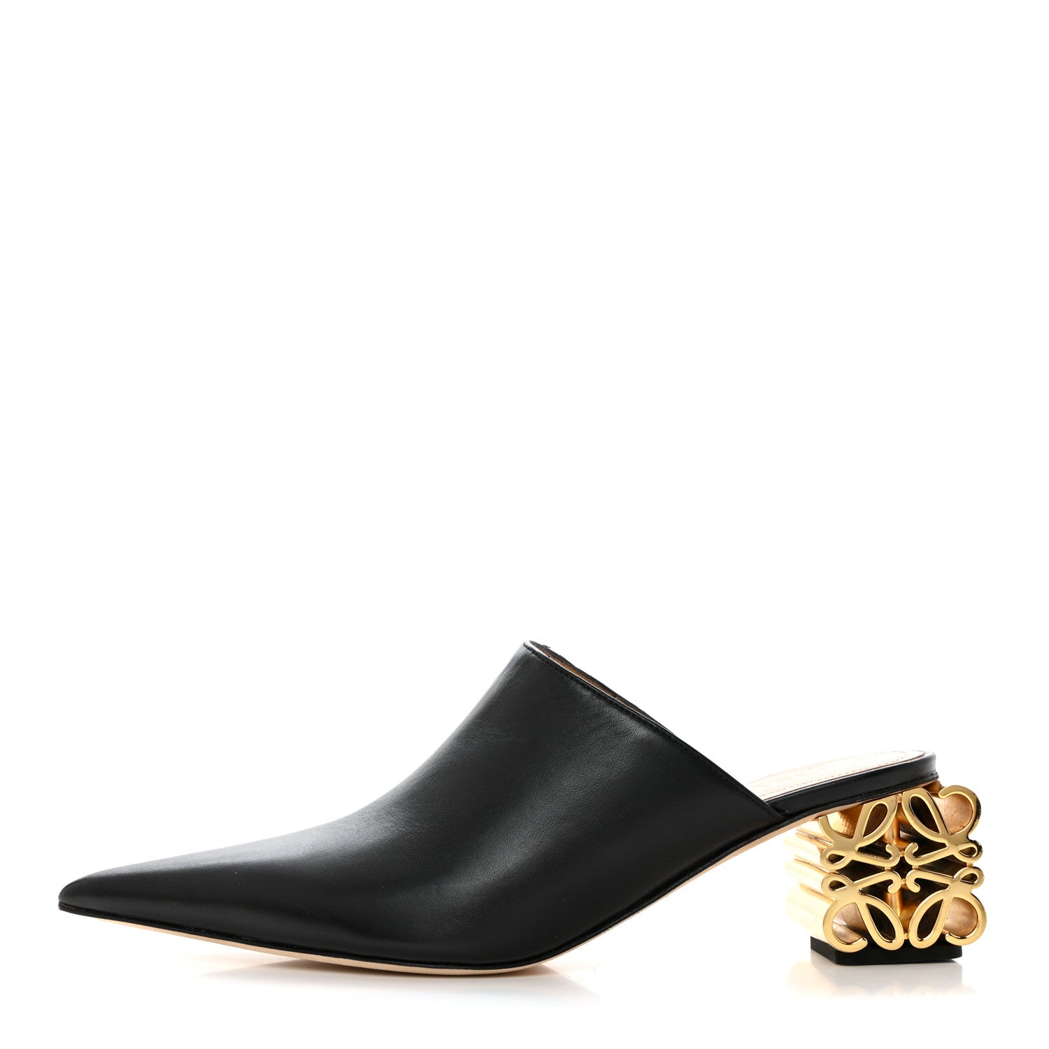 Loewe Calfskin Anagram Mules 37 Black 1 of 8