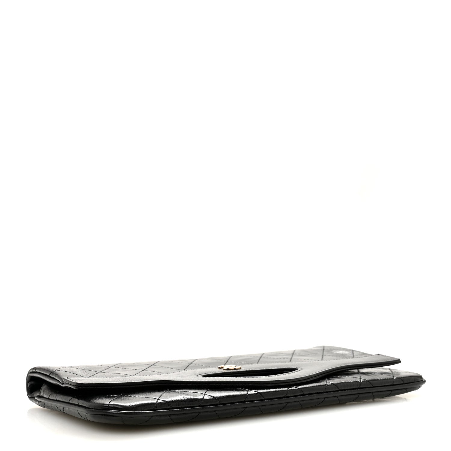 Chanel Shiny Crumpled Calfskin Large 31 Pouch Black 4 of 7