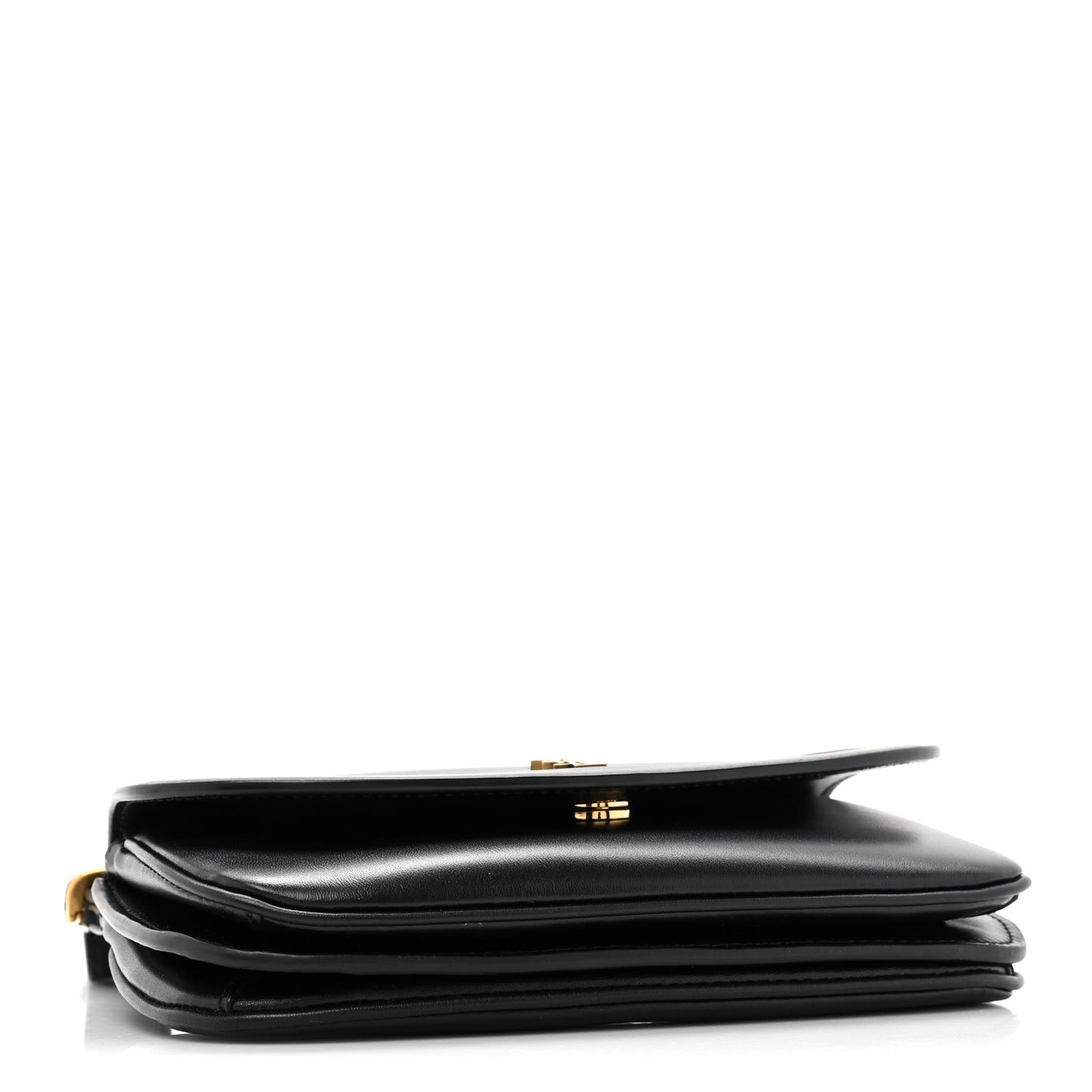 Smooth Calfskin Small Charlie Shoulder Bag Black