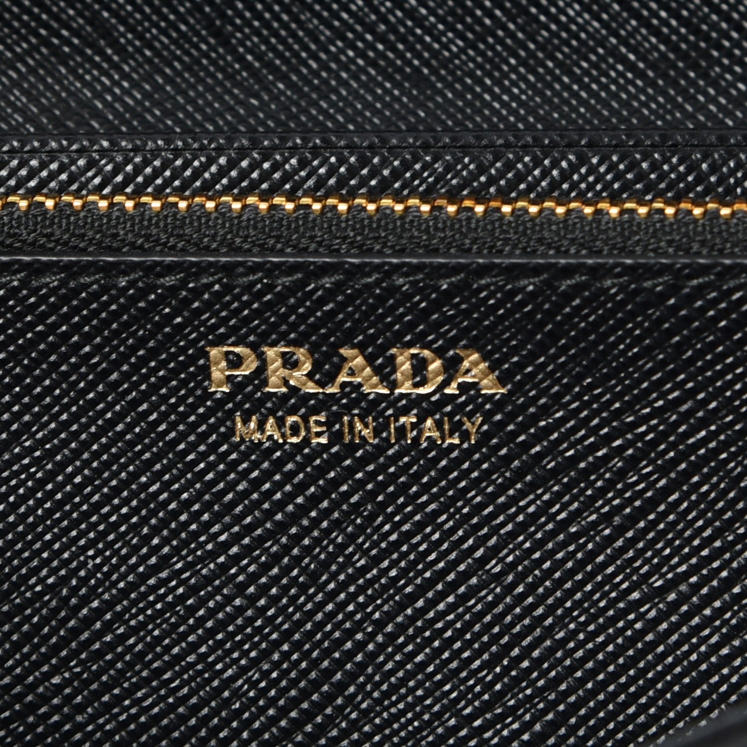 Prada Saffiano Metal Oro Chain Wallet Nero Black 6 of 8