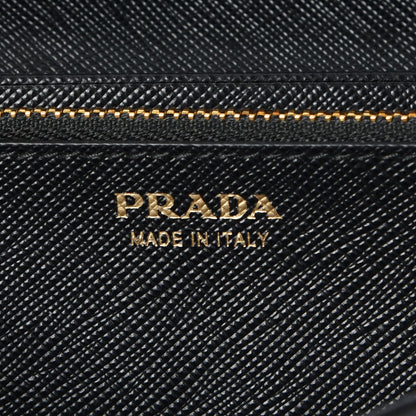 Prada Saffiano Metal Oro Chain Wallet Nero Black 6 of 8