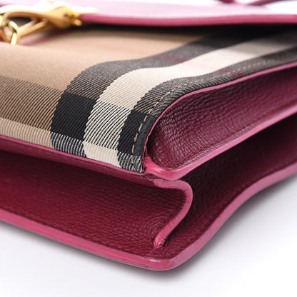 Burberry Derby Calfskin House Check Small Macken Crossbody Bag Berry Pink 10 of 14