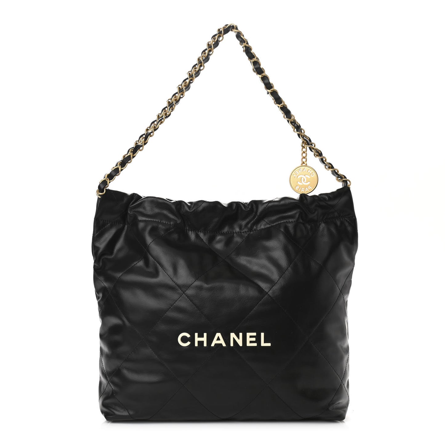 Calfskin Quilted Small Chanel 22 Black