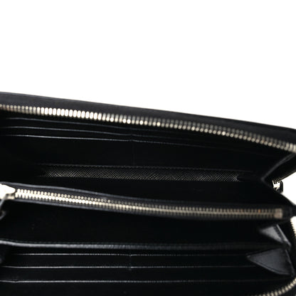 Prada Saffiano Triangle Zip Wallet Black 8 of 14