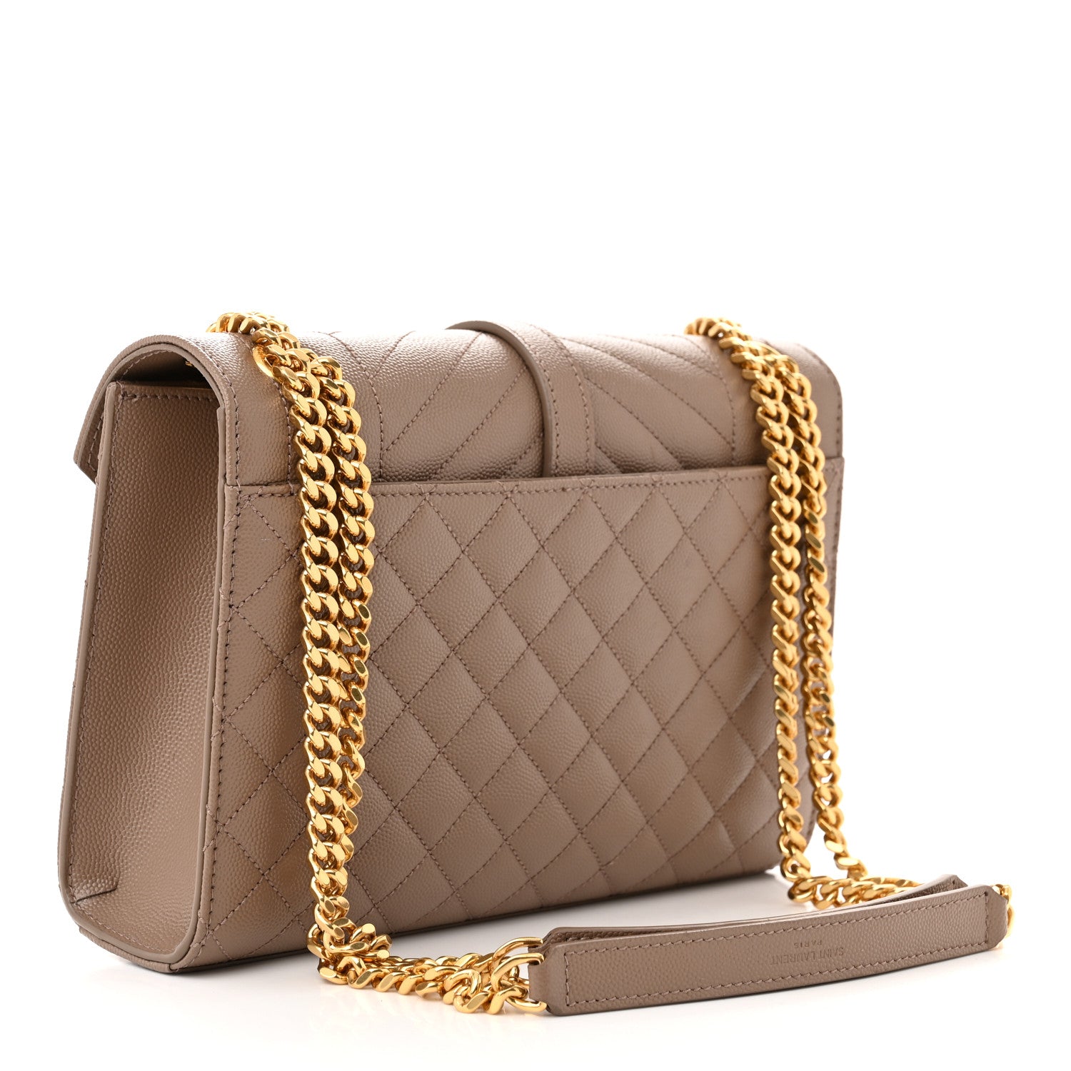 Saint Laurent Grain De Poudre Textured Mixed Matelasse Medium Triquilt Monogram Satchel Dark Latte 3 of 11