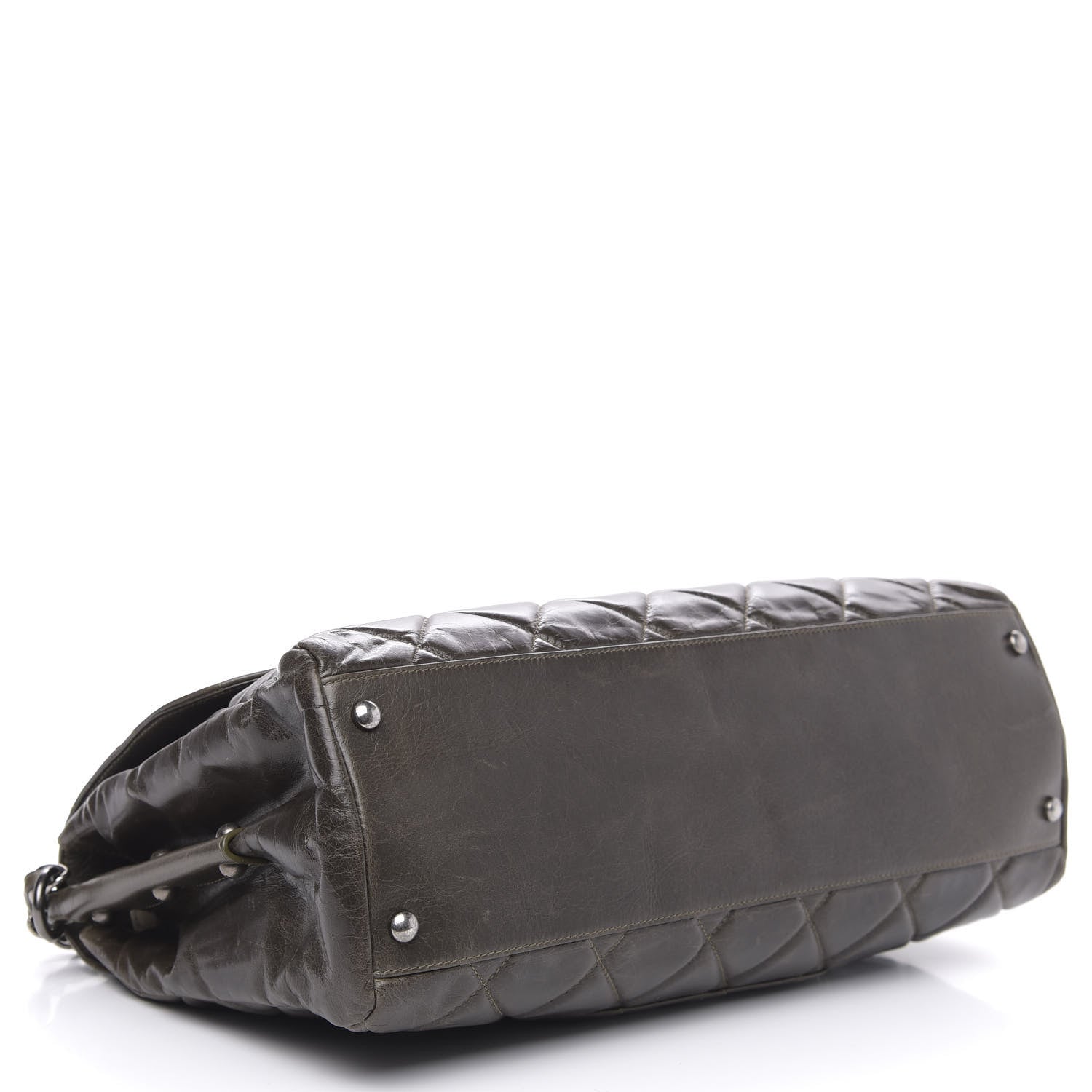 Chanel Glazed Calfskin Boy Satchel Flap Dark Grey 5 of 16