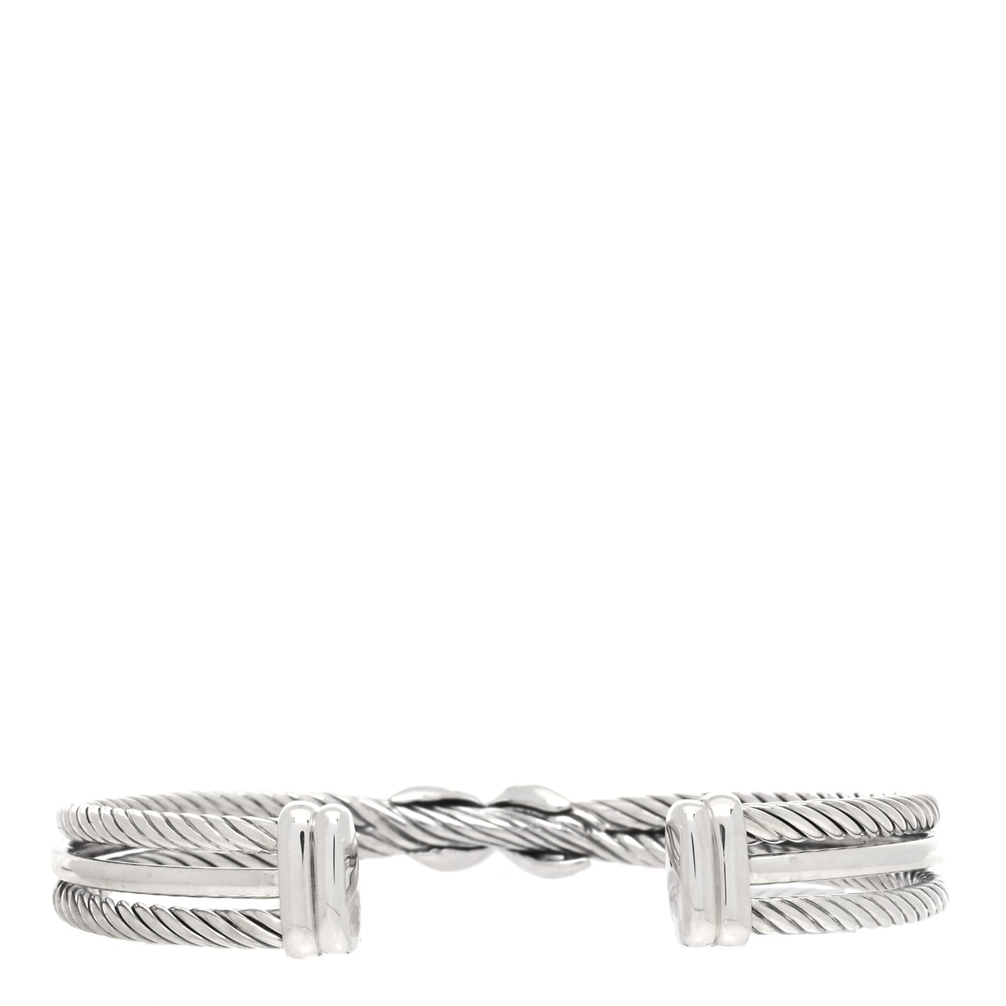 Sterling Silver Diamond 7mm Crossover X Bracelet