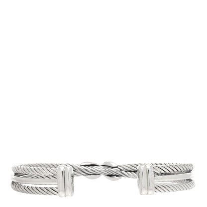 David Yurman Sterling Silver Diamond 7mm Crossover X Bracelet 2 of 4