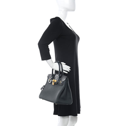 Hermes Togo Shiny Niloticus Crocodile Birkin Touch 30 Vert Rousseau 2 of 11