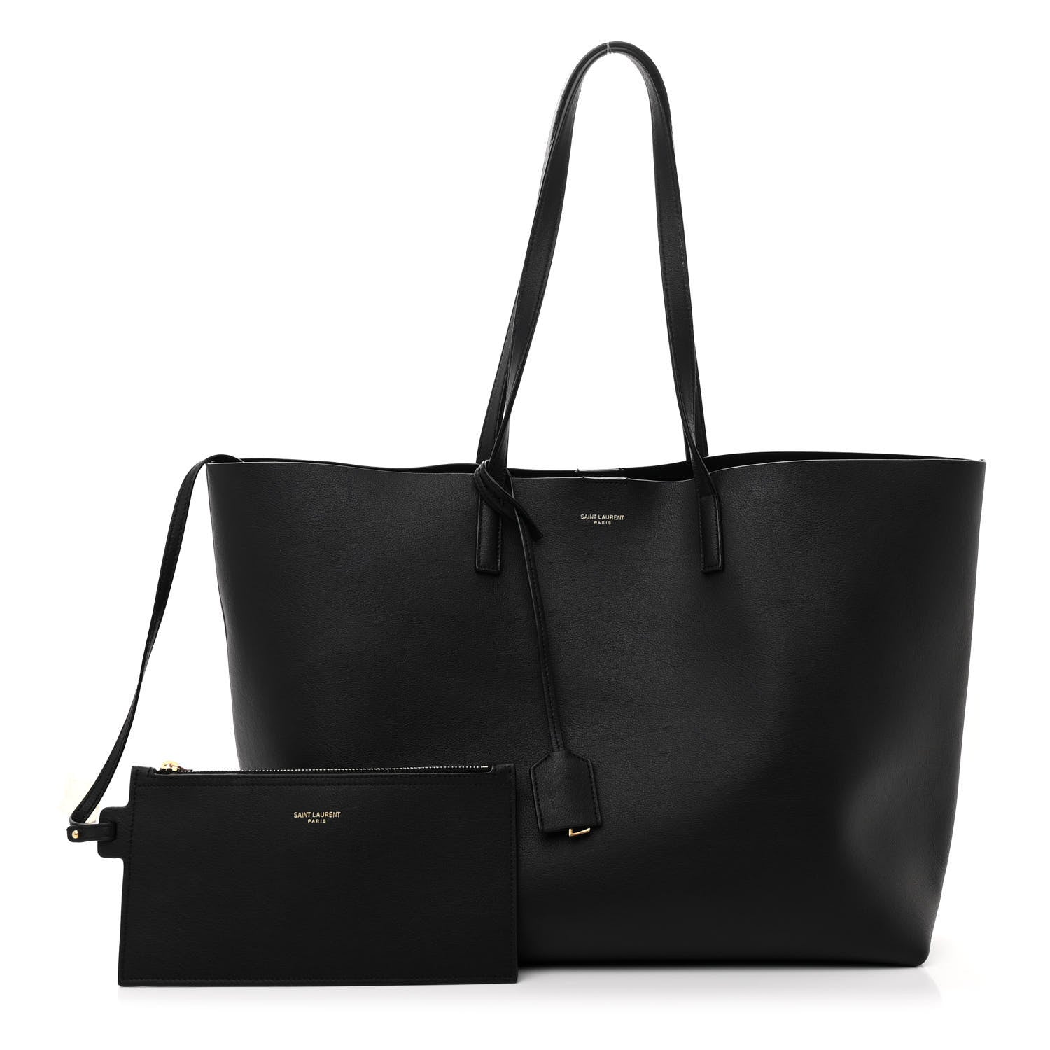 Saint Laurent Calfskin Large Shopping Tote Black 3 of 13