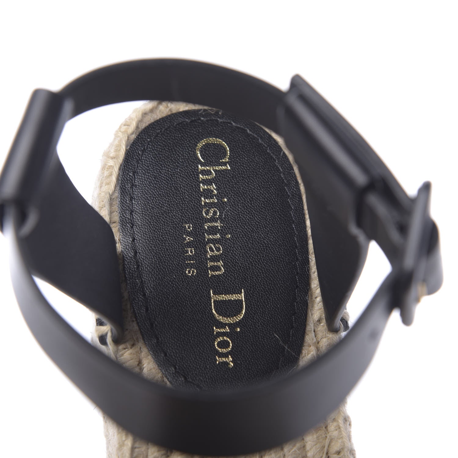 Christian Dior Calfskin D-Dior Espadrille Platform Sandals 37 Black 7 of 11