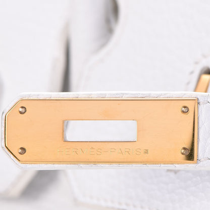 Hermes Taurillon Clemence Birkin 35 White 10 of 45