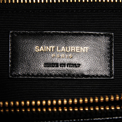 Saint Laurent Grain De Poudre Matelasse Chevron Monogram Shopping Bag Black 6 of 11