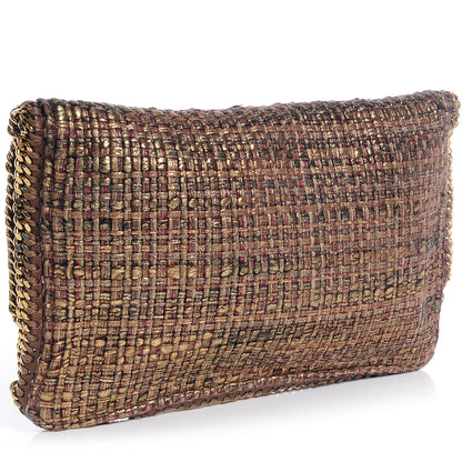 Stella McCartney Woven Boucle Fold Over Falabella Clutch Gold 3 of 6