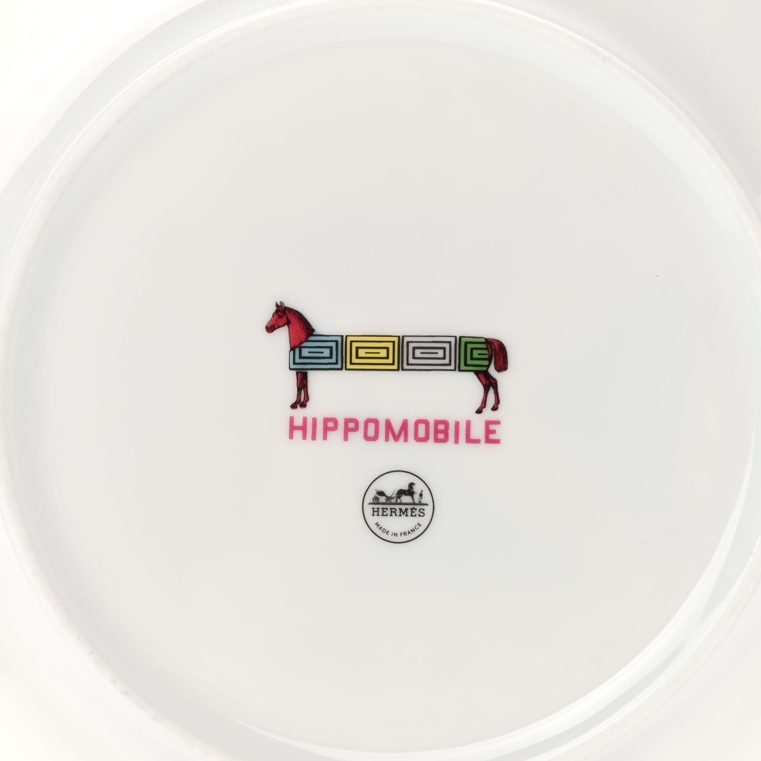 Hermes Porcelain Hippomobile Dessert Plate 4 of 5