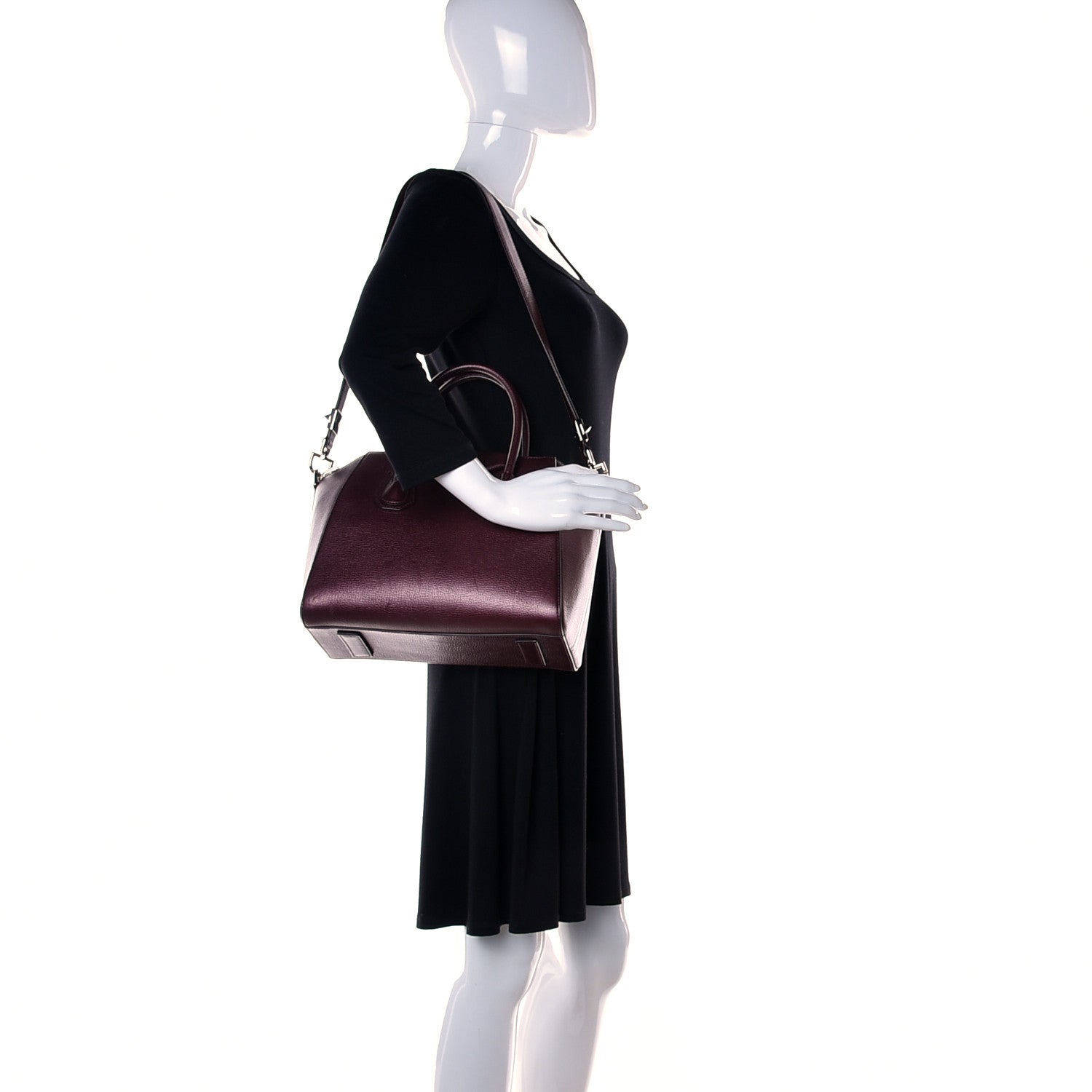 Givenchy Metallic Sugar Goatskin Small Antigona Oxblood 2 of 14