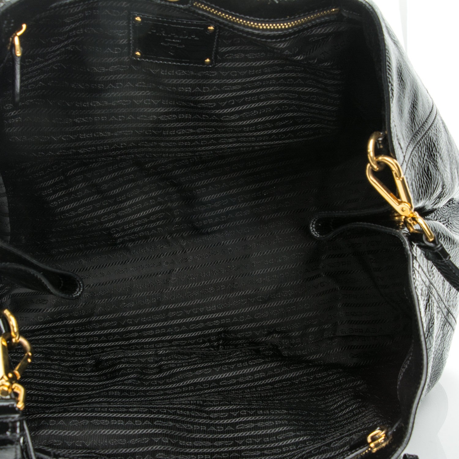 Prada Vernice Naplak Tote Black 5 of 8