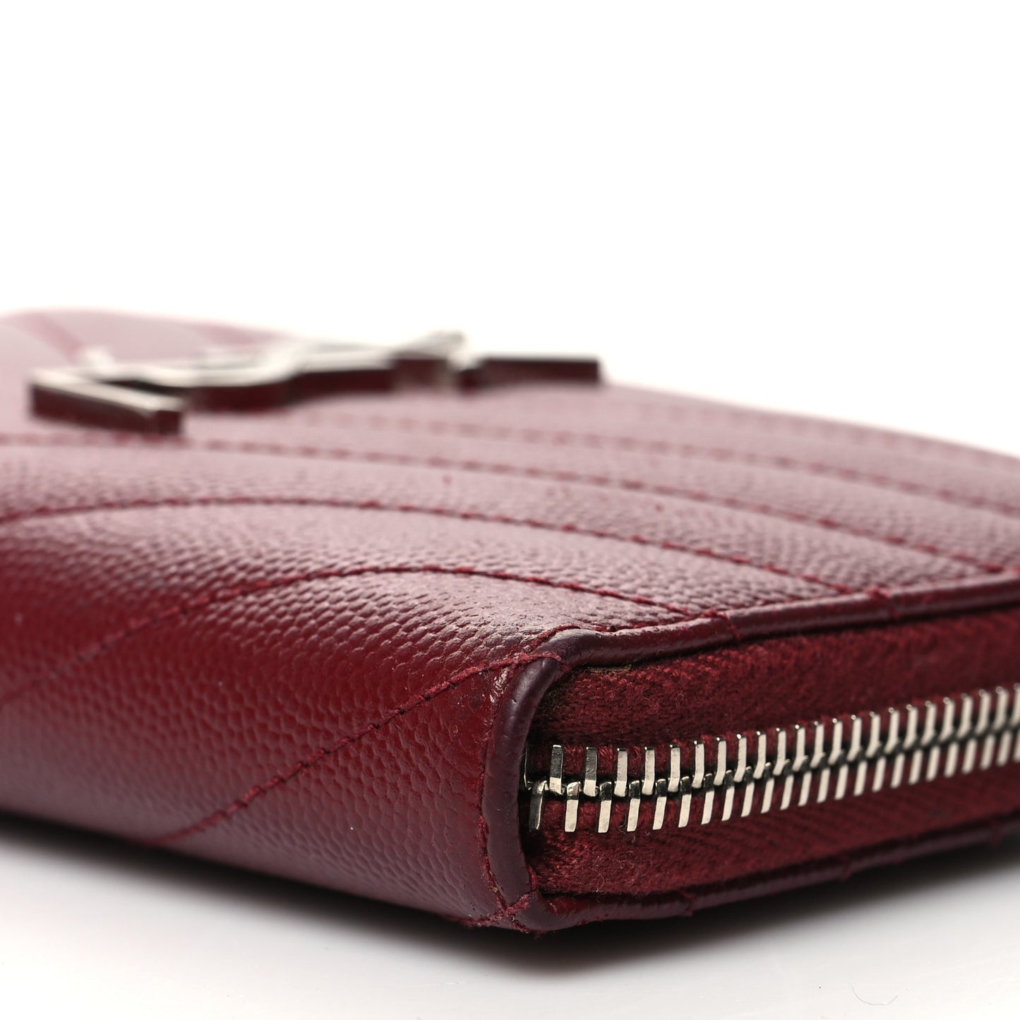 Grain De Poudre Matelasse Chevron Monogram Zip Around Wallet Palissandre