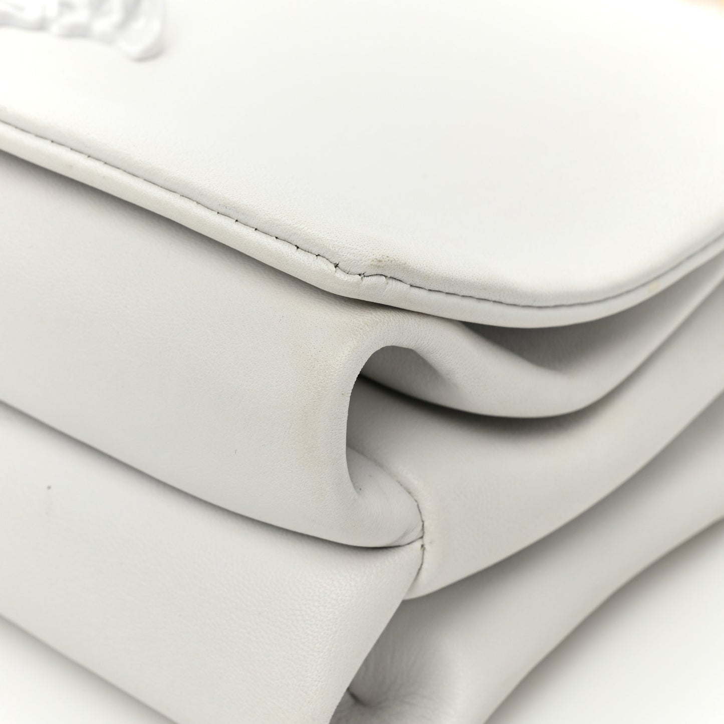 Palazzo Medusa Flap Bag White