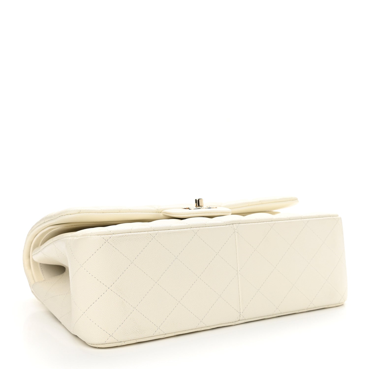 Chanel Caviar Quilted Jumbo Double Flap White 5 of 11
