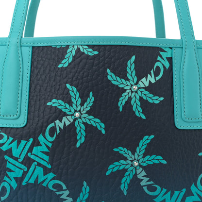MCM Calfskin Medium Studded Palms Liz Shopper Tote Blue 8 of 10