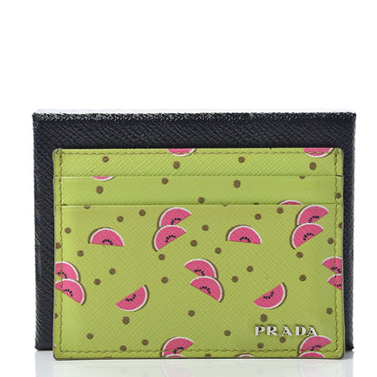 Prada Saffiano Watermelon Print Card Case Erba 9 of 9