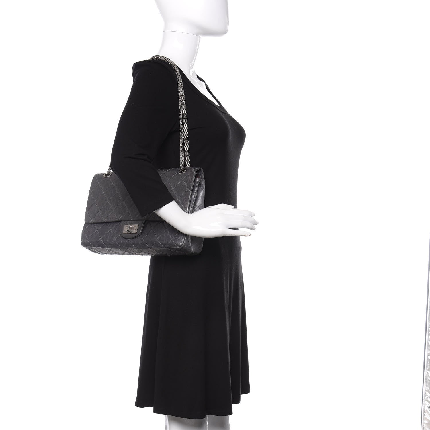 Chanel Aged Calfskin Quilted 50th Anniversary 2.55 Reissue 227 Flap Grey 2 of 10