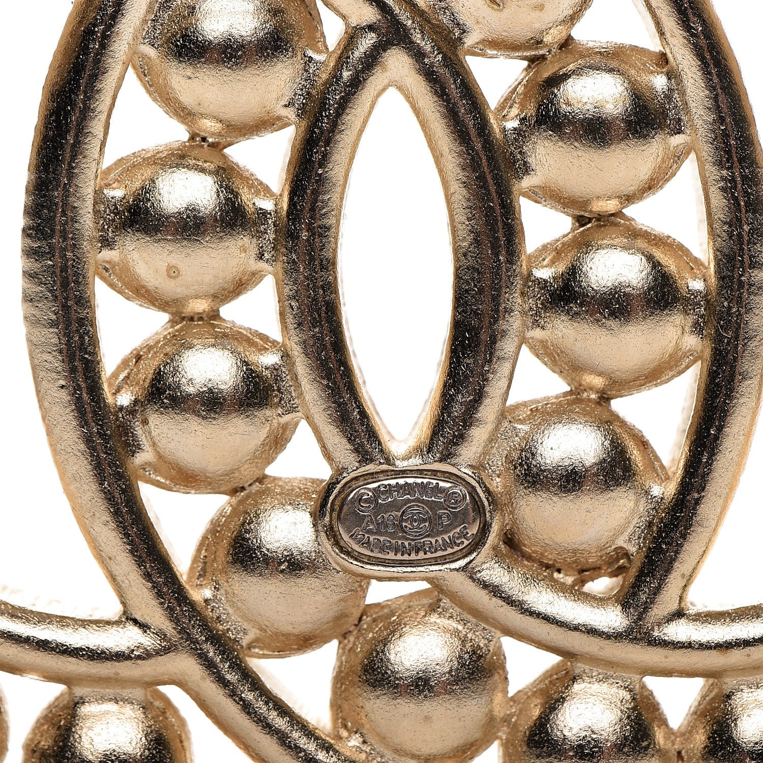 Chanel Pearl Crystal Baguette CC Brooch Gold 4 of 4
