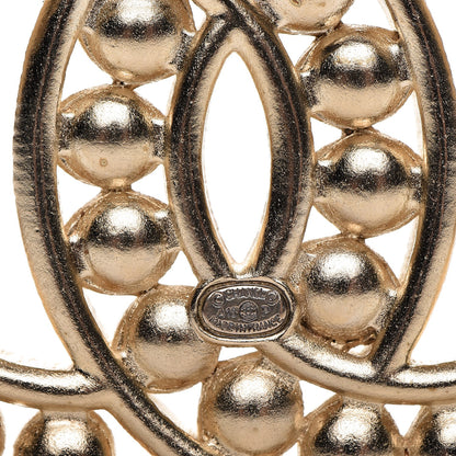 Chanel Pearl Crystal Baguette CC Brooch Gold 4 of 4