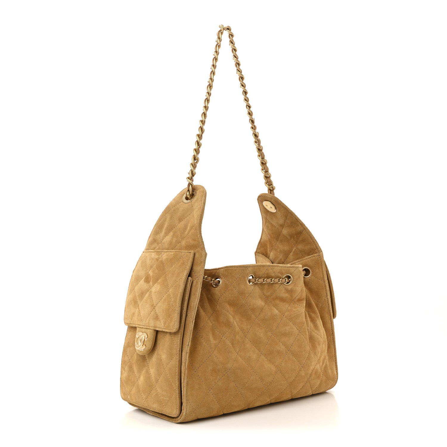 Chanel Suede Quilted Small Chanel 25 Handbag Beige 3 of 10