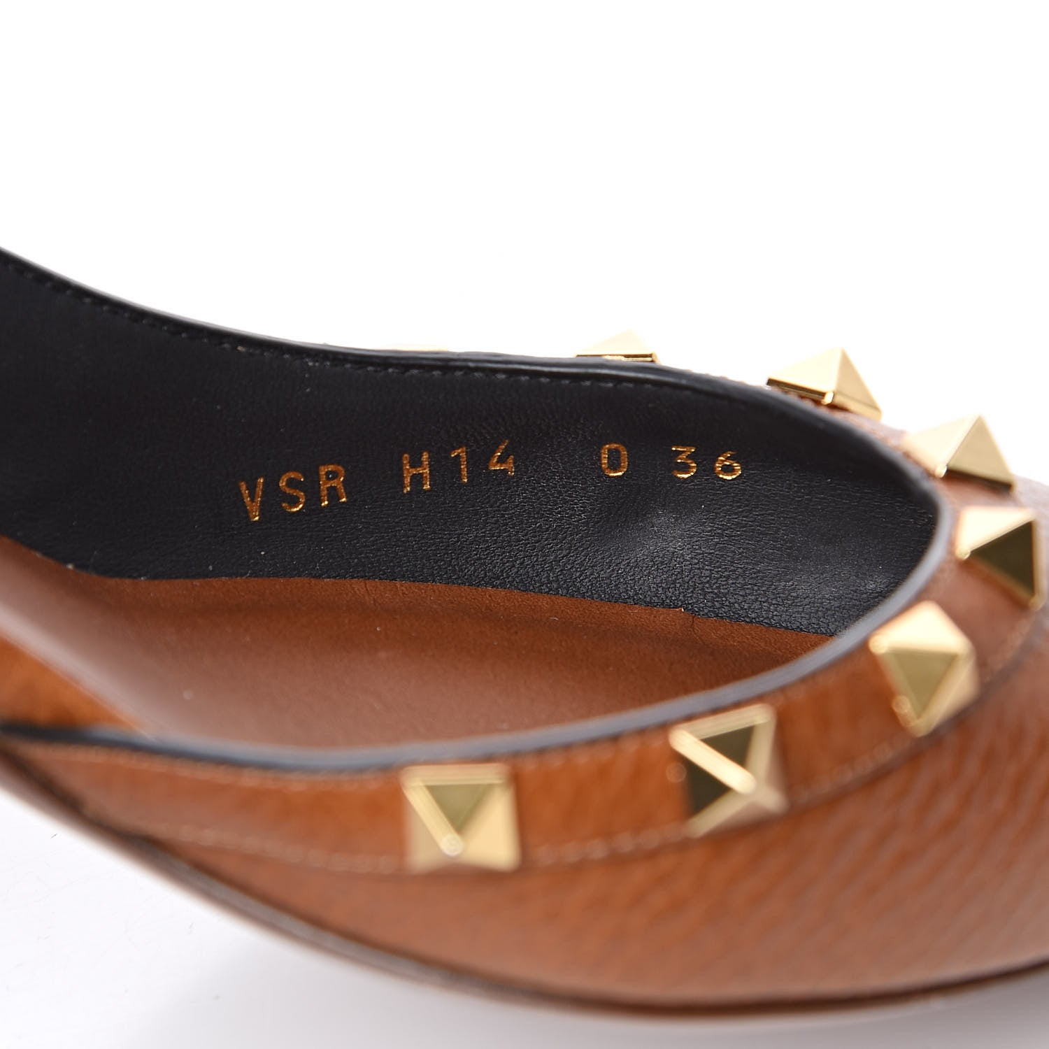 Valentino Garavani Pebbled Calfskin Rockstud Half D'Orsay Slingback 50mm Pumps 36 Cuoio 8 of 9