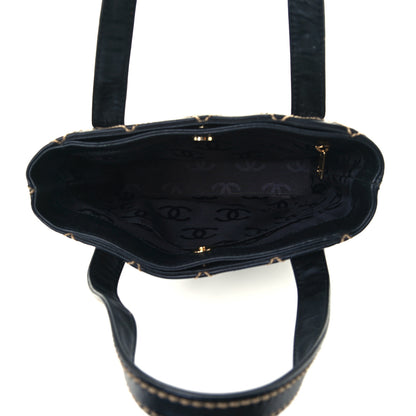 Chanel Calfskin Contrast Stitch Surpique Tote Black 5 of 10
