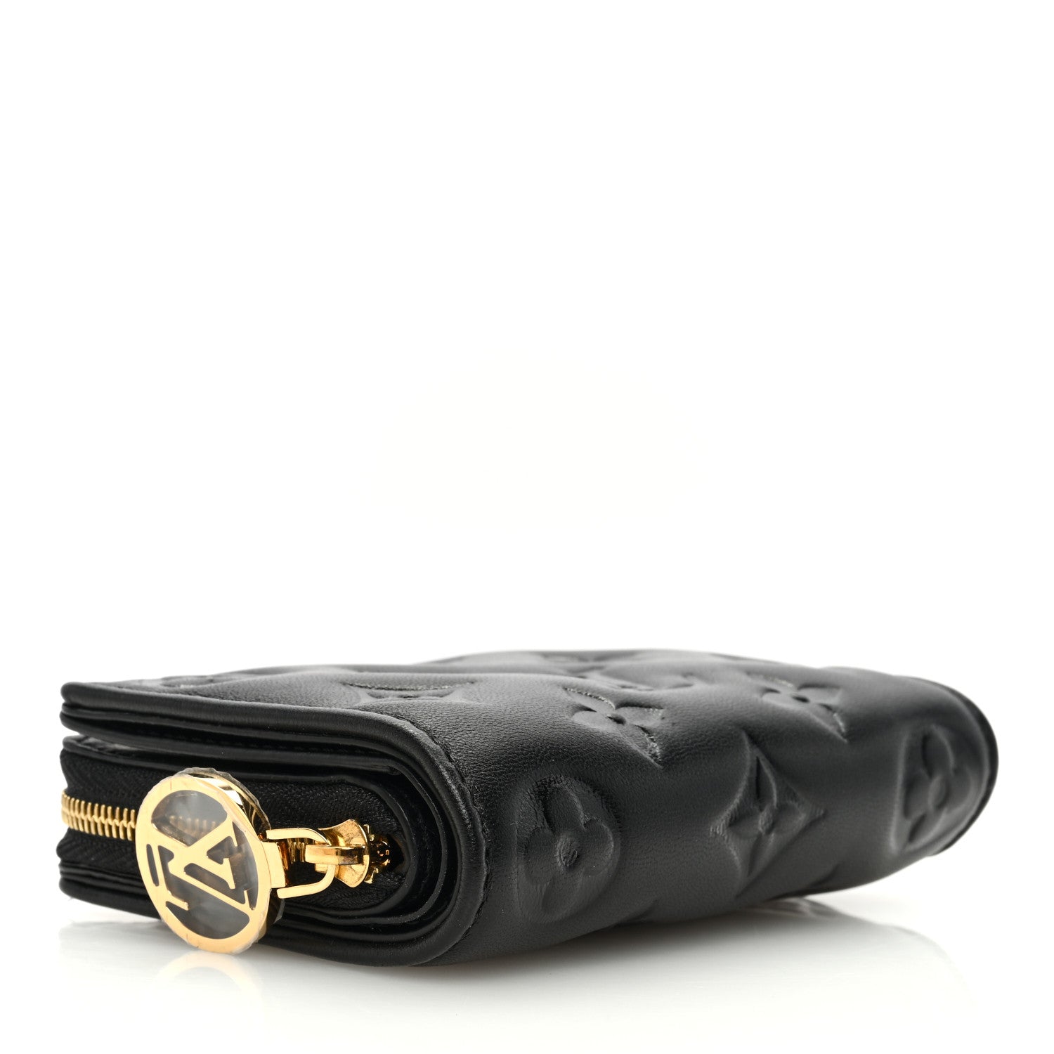 Louis Vuitton Lambskin Embossed Monogram Lou Coussin Wallet Black 4 of 6