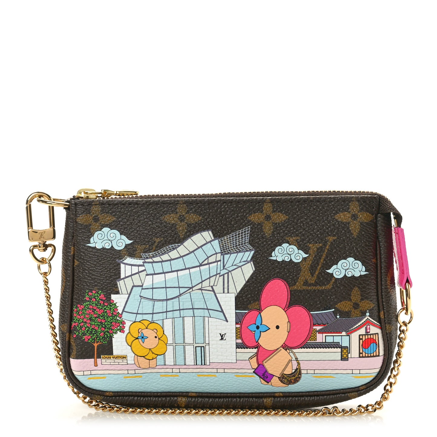 Monogram 2022 Christmas Animation Seoul Mini Pochette Accessories Fuchsia