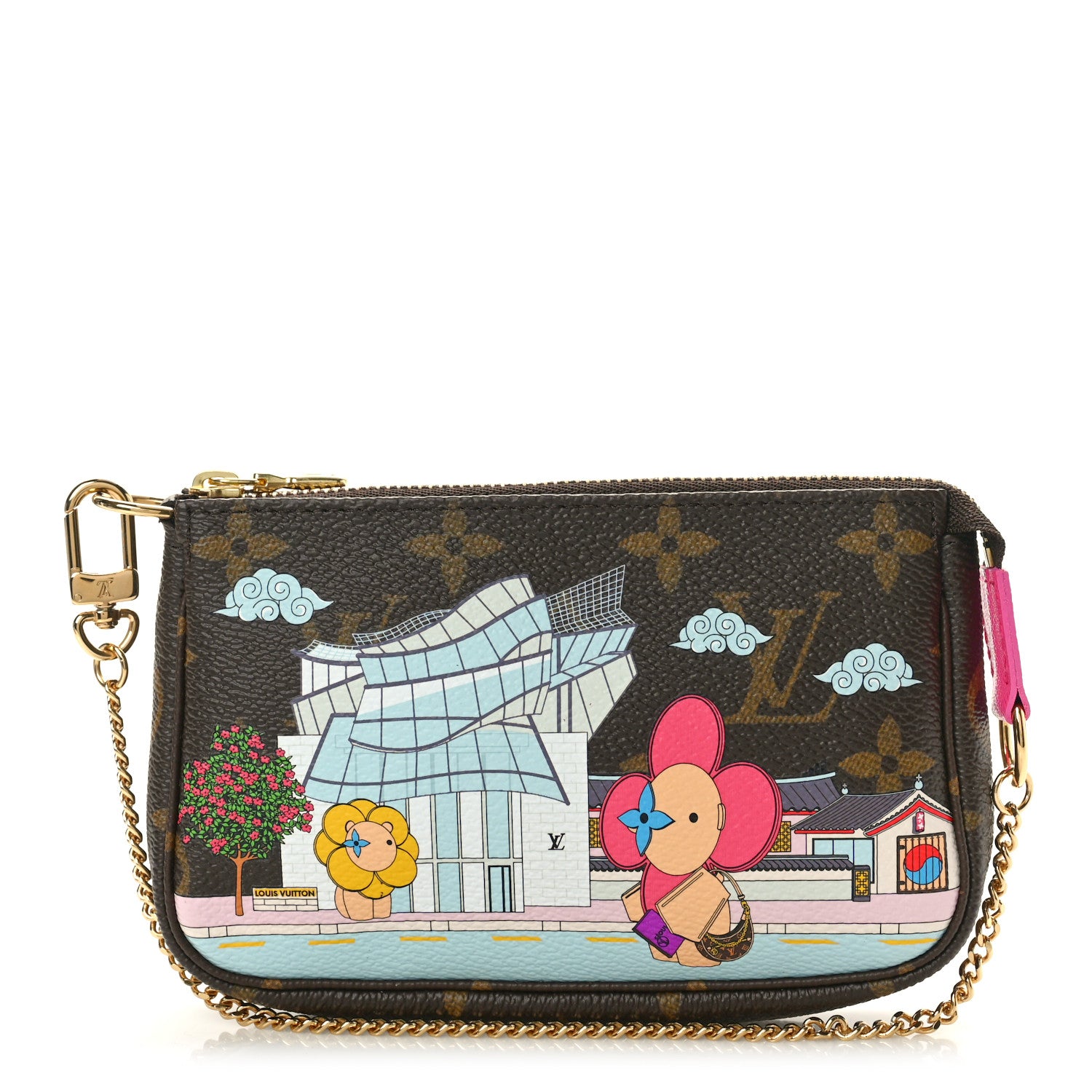 Louis Vuitton Monogram 2022 Christmas Animation Seoul Mini Pochette Accessories Fuchsia 1 of 10