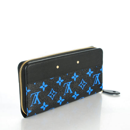 Louis Vuitton Calfskin Colored Monogram Zippy Wallet Blue Black 3 of 7