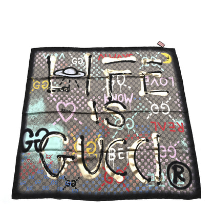 Gucci Silk Twill GG Monogram Life is Gucci Square Scarf Multicolor 1 of 3