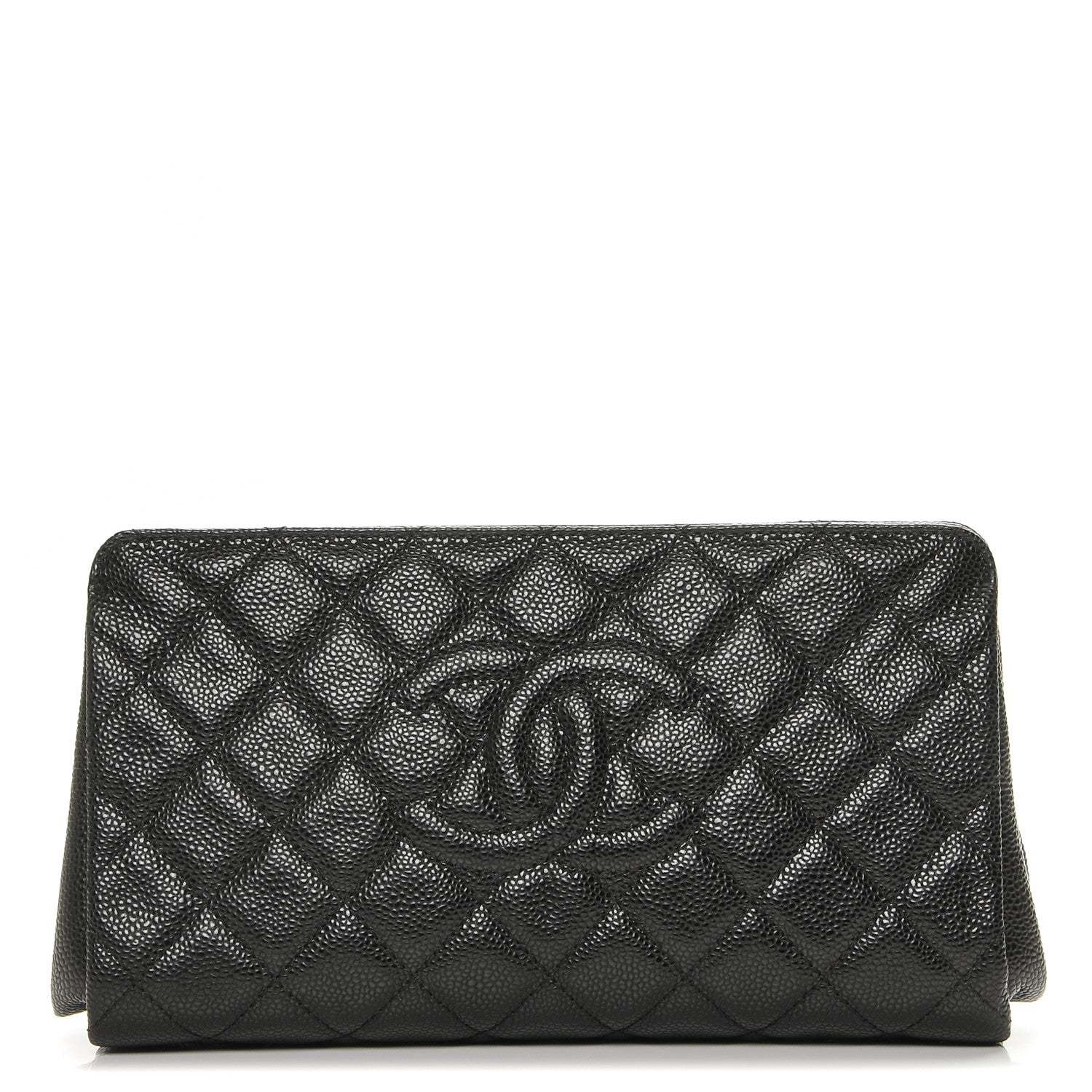 Chanel Caviar Quilted CC Large Clutch Black 1 of 7