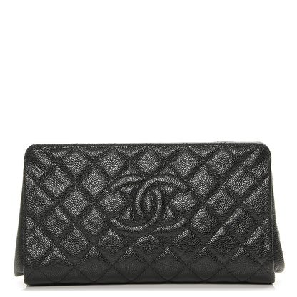 Chanel Caviar Quilted CC Large Clutch Black 1 of 7