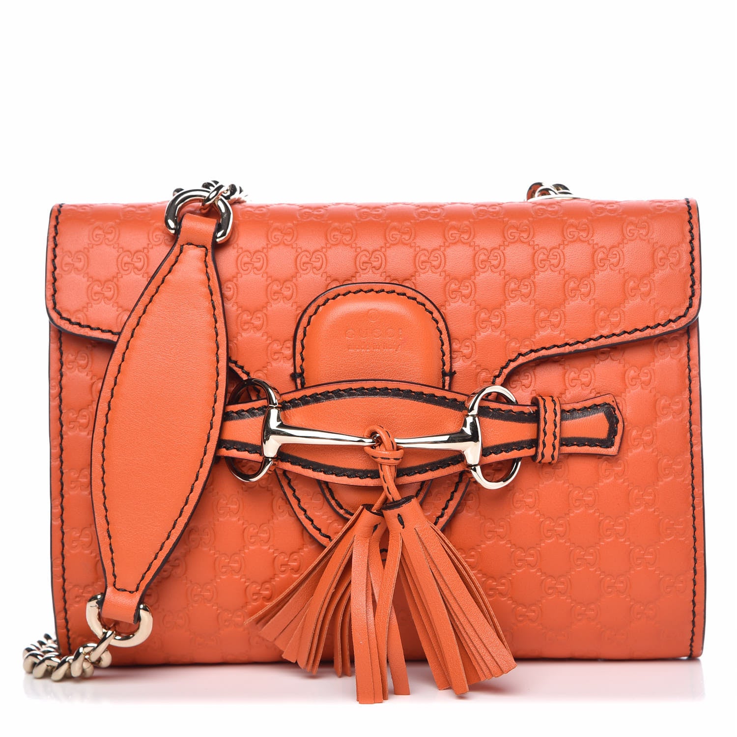 Gucci Soft Microguccissima Mini Emily Chain Shoulder Bag Sun Orange 1 of 7