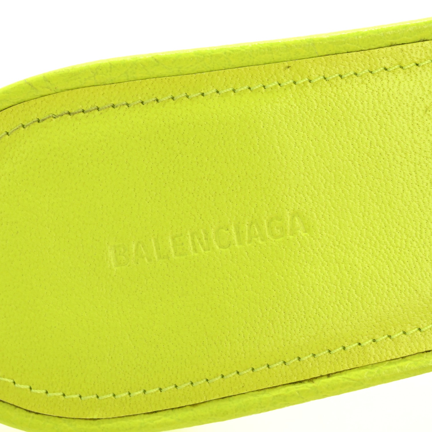 Balenciaga Agneau Arena Cagole 50mm Slide Sandals 40 Fluo Yellow 8 of 10
