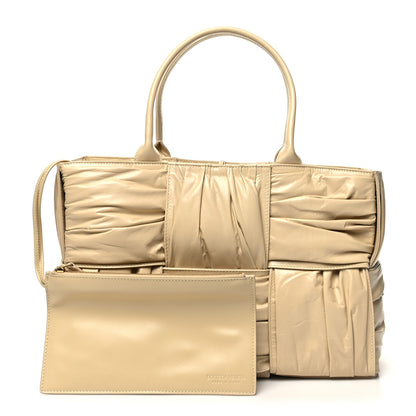 Bottega Veneta Foulard Intrecciato Pleated Medium Arco Tote Porridge 1 of 13