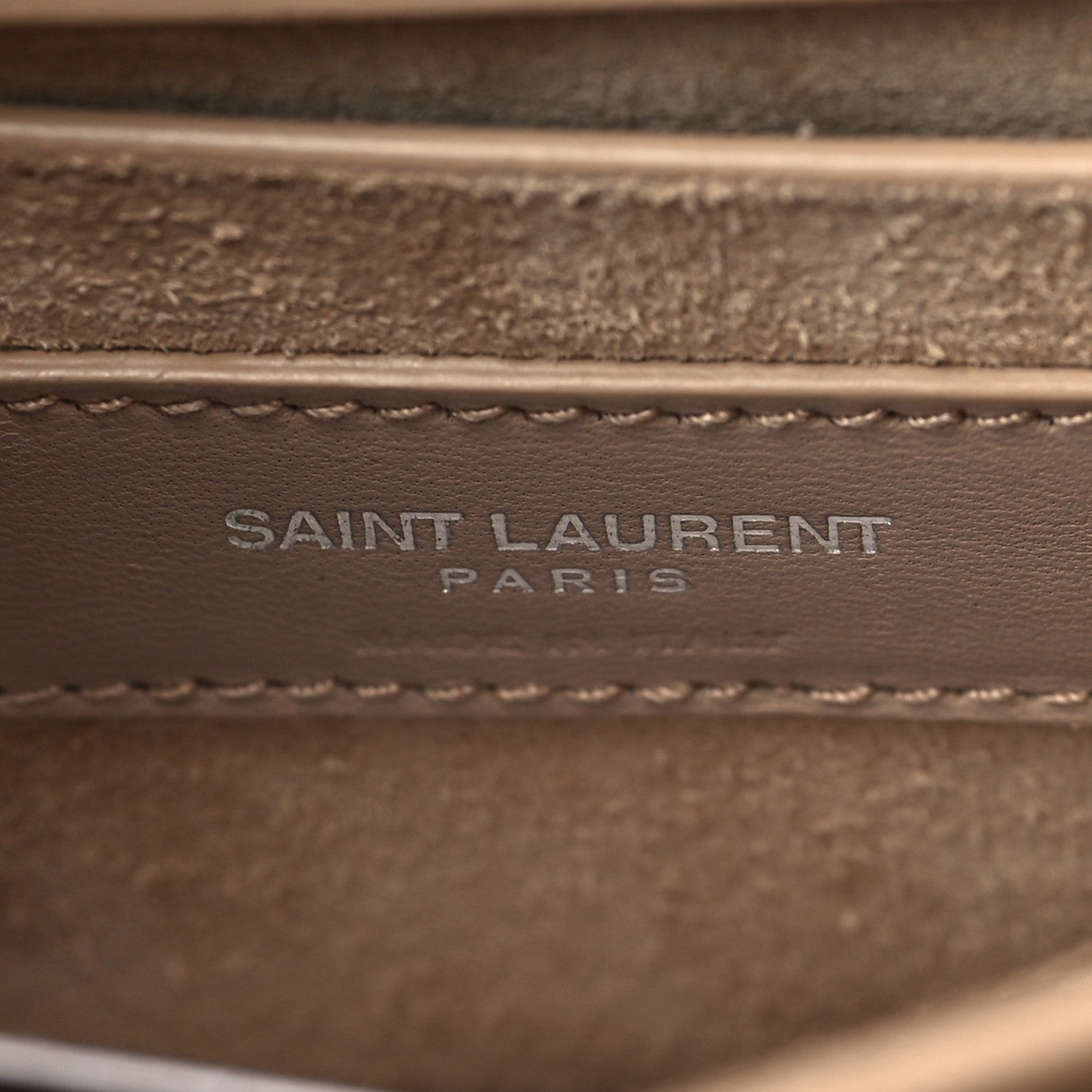 Saint Laurent Calfskin Medium Monogram Sunset Dark Beige 6 of 9