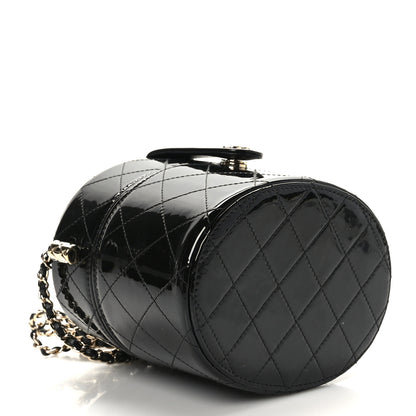 Chanel Patent Quilted Round Clutch With Chain Black 4 of 10
