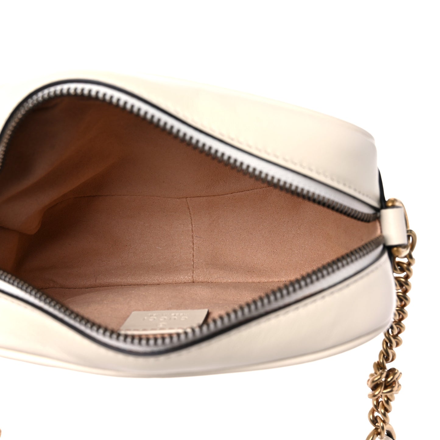 Calfskin Matelasse Mini GG Marmont Chain Shoulder Bag White
