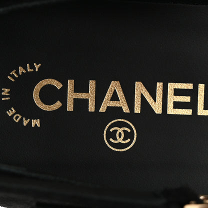 Chanel Suede Patent Cap Toe CC Mary Jane Flats 40 Black 8 of 11